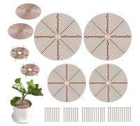 4 Piezas Protector de Macetas, 30cm y 52cm, Protección de Plantas para Bebé Gato Rejilla Protectora de Plantas con 40 Estacas Profundas Cortable Protege de Niños y Animales la Tierra en Macetas