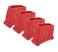 4 Piezas Protector de Pie de Escalera de Goma Rojo Antideslizante | Fácil Instalación, Compatibilidad Versátil, Mejora la Seguridad, Repuesto para Pies, Uso en Escalas