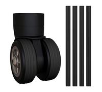4 Piezas Protector de Ruedas de Equipaje, Se Puede Cortar a Cualquier Longitud, Se Adapta a Todas Las Maletas (Negro)