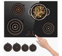 4 Piezas Protector Placa Inducción, Antiarañazos Alfombrilla Protectora para Placa Inducción de Silicona, 22cm/24cm Reutilizables Alfombrillas para Inducción, Efecto Cambio de Color, Antideslizantes