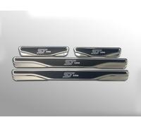 4 piezas protectores de umbral de puerta ST Line para coche para Ford Focus, Fiesta, Mondeo, Escape, Edge, Ecosport, Kuga, placas de protección de carbono y cromo, protección de umbral, accesorios de