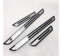 4 Piezas Protectores Umbral Puerta Coche para Ford EcoSport 2018-2022, Material de Acero Inoxidable Decoración para Estribos Protector Coche,A/Black