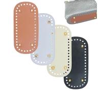 4 Piezas PU Bolsa Cojín Inferior Almohadilla De Bolso,Bases De Cuero Para Bolsos De Ganchillo, Bolsa Cojín Inferior, Base Bolso Crochet Para Bolsos,Bolsos, Accesorios De Bricolaje (18*8cm)