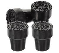 4 Piezas Punta Antideslizante de PVC para Bastón de Trekking | Repuesto Negro de 19mm, Montaje sin Herramientas, Absorción de Impactos, para Montañismo y Nieve