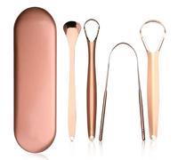 4 Piezas Raspador Lengua, Limpiadores de Lenguas de Acero Inoxidable, Limpiador Lingual, Limpia Lenguas Antibacteria, Eco, Fácil de Limpiar, para Cuidado Bucal, Aliento Fresco y Lengua Limpia