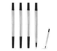 4 Piezas Recambio Bolígrafo Roller para Parker, Recambio Punta Fina para Parker, Tinta Negra Punta Mediana 0.7mm para Escritura Diaria y Profesional Compatible con Bolígrafos Roller de Diversas Marcas