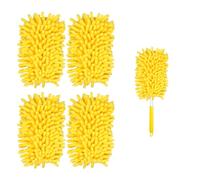 4 Piezas Recambios de Plumero, Microfibra Plumero para Ventilador de Techo Recambios de Plumero 360 Resistentes Plumeros de Mano para Limpieza Compatible con Swiffer (Amarillo)