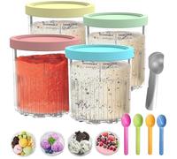 4 Piezas Recipiente Para Helados, 680ml Recipiente Creami Para MáQuina De Helado Ninja Creami Nc501 Nc500, Recipientes con Tapa Reutilizables, Apto para Lavavajillas, Sin BPA