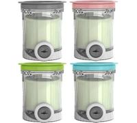 4 Piezas Recipientes de Helado para Ninja CREAMi Swirl NC700EU NC701EU, Ninja Creamy Accesorios Contenedores de Pinta con Tapas, Sin BPA (Azul/Rosa/Lima/Gris)