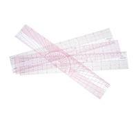 4 Piezas Regla de Modista Flexible, Dibujo y Costura | PVC Transparente, Escalas en Pulgadas y Métrica, Bordes Suaves, para Estudiantes y Profesionales