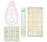 4 Piezas Reglas de Costura Patronaje, 15 X 15 cm / 15 X 30 cm / 5 X 30 cm/Regla Curva, Reglas Patchwork, Costura Accesorios para Patchwork, Manualidades con Telas y Proyectos de Bricolaje