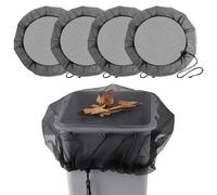 4 Piezas Resistente A Desgarros Red para Depósito de Agua de Lluvia, Red Protectora para Barril de Lluvia, Ajustable Red para Barril de Lluvia con Cuerda de Tracción Protección Mosquitos Hojas (80Cm)