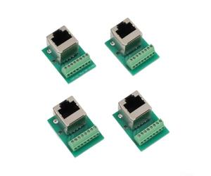 4 piezas RJ45 hembra individual para placa de ruptura de 8 contactos, 4 | Diseño de 8 contactos, terminal de tornillo para acceso, transmisión de datos confiable, depuración de red
