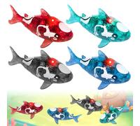 4 piezas Robo Fish, peces robots flotantes con luz LED, juguete eléctrico para peces, funciona con pilas, pez electrónico para mascotas, gato interactivo para bañera, juguete de piscina
