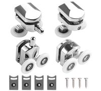 4 Piezas Rodamientos Mampara Ducha, 25mm Ruedas Mampara Ducha, Rodillos de Puerta de Duchas Accesorios para Vidrio de 4-6mm, Rodamiento Mamparas Duchas (2 Rodillos Superiores, 2 Rodillos Inferiores)