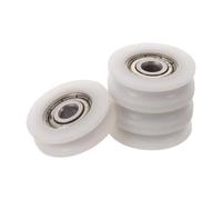 4 Piezas Rodillo Deslizante de 24mm, Acero Inoxidable Blanco | Sistema de Ruedas Eje Metálico, Superficie Resistente al Desgaste, Cambio DIY Sencillo, Uso en Rieles