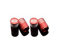 (4 piezas rojas) 4 tapas de válvula de rueda de neumático de aluminio para Land Rover Sport, Freelander