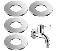 4 Piezas rosetas,Collar de tubería cromo roseta para grifo,Cubierta protectora de tubería de calentador de agua,Diámetro interior 23 mm, autoadhesivas, cubierta de tubo dividida, rosetas para grifos.