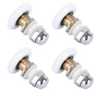 4 Piezas Rueda de Puerta de Vidrio Rodillo Excéntrico para Ducha | Acero Inoxidable, Cobre y Nylon, Tornillo y Eje Precisos, Mantenimiento de Mampara y Carriles de Baño