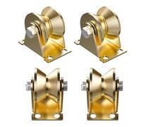 4 Piezas Rueda Ranura V, Ruedas Cuerda con Rodamiento Bolas, Polea Elevación Inversión Acero para Maquinaria Industrial,Sistema Poleas, Puerta Entrada,Cuerdas Motores Eléctricos(Capacidad Carga 210kg)