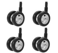 4 Piezas Ruedas de Repuesto, Movimiento Suave, Negro | PP y Metal, Diseño de Inserción Directa Desmontable, para Silla de Aprendizaje y Suelos de Madera