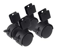 4 piezas ruedas giratorias tipo U, ruedas de nailon, ruedas de transporte,rotación de 360 grados, sin ruido, con capacidad de carga máxima 100 kg, color negro (16mm)