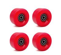 4 Piezas Ruedas Patines Antideslizantes, Quad Ruedas con Rodamientos, PU Ruedas de Repuesto, Ruedas de Patines de Doble 58*39 mm para Patinaje de Doble fila en Interiores o Exteriores (Rojo)