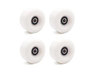 4 Piezas Ruedas Patines Antideslizantes, Quad Ruedas con Rodamientos, PU Ruedas de Repuesto, Ruedas de Patines de Doble 58*39 mm para Patinaje de Doble fila en Interiores o Exteriores (Blanco)