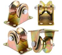 4 Piezas Ruedas Poleas para Cuerda, Polea de Inversión Rueda con Ranura en V,Polea con Rodamiento de Bolas para Cuerdas Motores Eléctricos,Polea de Elevación Capacidad Carga 180kg para Cuerda Fitness