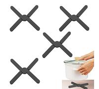 4 Piezas Salvamanteles de Silicona Plegables Almohadilla de Silicona Plegable Manteles Individuales de Silicona Plegables Salvamanteles Plegables para Platos, tazones, ollas