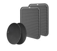 4 Piezas Salvamanteles de Silicona, Posavasos de Silicona para Ollas Multifuncionales, Posavasos, Agarraderas para Ollas, Manteles Individuales (2 Redondos, 2 Cuadrados)