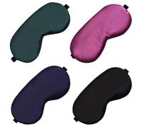 4 Piezas Seda Simulada Antifaz para Dormir, Máscara de Noche Anti-luz Mascara de Dormir, Mascaras Dormimos para Hombres y Mujeres para Viajar, Siesta, Vuelo (4 colores)
