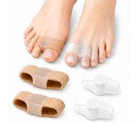 4 Piezas Separadores de Dedos con Dobles Correas,Separadores Dedo pie con de Gel, Separador de Gel Suave,para Aliviar la Presión del Dedo Gordo,del Hallux Valgus y Dedos en Martillo,Blanco