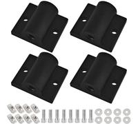 (4 piezas) Serie 40 M12 Accesorios de perfil de extrusión de aluminio Base de pie Negro Soportes de nivelación Conector de rueda giratoria
