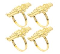 4 Piezas Servilleteros de Cascanueces Dorados de Aleación de Zinc