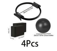 4 Piezas Set Completo de Estudio Pilates para el Hogar: Aro, Pelota Suiza y 2 Bloques Yoga. Regalo Navideño para Mujeres/Hombres, Equipamiento Fitness