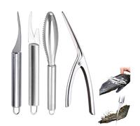 4 Piezas Set de Cuchillos Multifuncionales 5 en 1 para Pelar Camarones y Mariscos, pelador de pescado,Shrimp Line Knife,Shrimp Peeler - Herramienta de Cocina Esencial