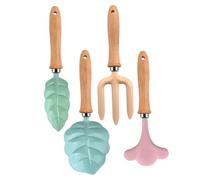4 piezas/set herramientas de jardinería para niños, colorido rastrillo de equipos de juguetes de playa, pala de 2 piezas, juego de jardinería para niños pequeños de metal con mango para con reg