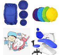 4 piezas/set Juego Silla Dental,A prueba de polvo Dental Silla Completa Cubierta, Impermeable Leche Completa Avanzada Seda Tire Paño Unidad Dental Cove, para Sillón Dental, Asiento, Reposacabezas(Blu