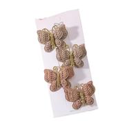 4 piezas/set nuevo lindo bebé niña lazo horquilla lana punto sombrero hecho a mano ganchillo mariposa horquilla accesorios for el cabello for niños(Color3)