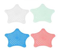 4 Piezas Silicona Protector de Drenaje, Tapa de Drenaje de con Ventosas Fuertes, Cubierta del DREN de Bañera Colador, Filtro para Fregadero para Cocina Baño