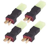 4 piezas sin cables Mini Tamiya estilo hembra macho a enchufe de estilo T Deans hembra macho adaptador adaptador inalámbrico para RC Drone Lipo cargador de batería ESC (mini tamiya hembra a T macho)