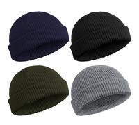 4 Piezas Sombrero de Reloj de Arrastre Gorra Enrollable Cráneo del Borde Gorro Pescador Unisex