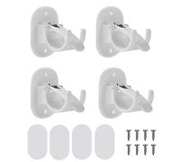 4 Piezas Soporte de Barra de Cortina, Gancho Autoadhesivo para Cortina Soportes para Cortinas, Soportes de Barra de Cortina Montados en la Pared para Sala de Estar, Baño, Dormitorio