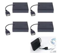 4 Piezas Soporte de Batería AA con Enchufe Hembra USB, Cajas Portapilas 6V para 4 Pilas AA, para Coches RC, Luces LED y Proyectos Electrónicos DIY