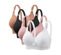 4 piezas soporte de garganta moda fruncido y trenzado con armadura de encaje push up clásico lencería de gran tamaño algodón sujetador para mujer, juego de 4 anti flacidez completa cubierta bustier