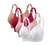 4 piezas soporte de garganta moda fruncido y trenzado con armadura de encaje push up clásico lencería de gran tamaño algodón sujetador para mujer, juego de 4 anti flacidez completa cubierta bustier