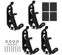 4 Piezas Soporte de Pala para Baca, Abrazaderas Portaequipajes Goma Metálica con Tornillos y Parche Antideslizante Soporte Pala Todoterreno Montaje Pared para Portaequipajes, Barcos, Camiones