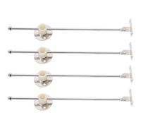 4 Piezas Soporte de Tapa para Armario de Cocina de Hierro, Plata | Base Redonda, Diseño Amortiguador de Movimiento, Incluidas, para Puertas Horizontales y Muebles