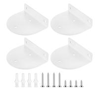 4 Piezas Soporte Estanteria Pared Flotante, Soportes para Estantes, Soporte Baldas Pared, Escuadras Estanterias, Escuadras para Estanterias Madera Semicirculares Invisibles, Blanco